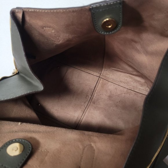 NEW DKNY Bryant Park Zip Side Shopper Saffiano Leather Tote Bag Olive - Picture 10 of 11